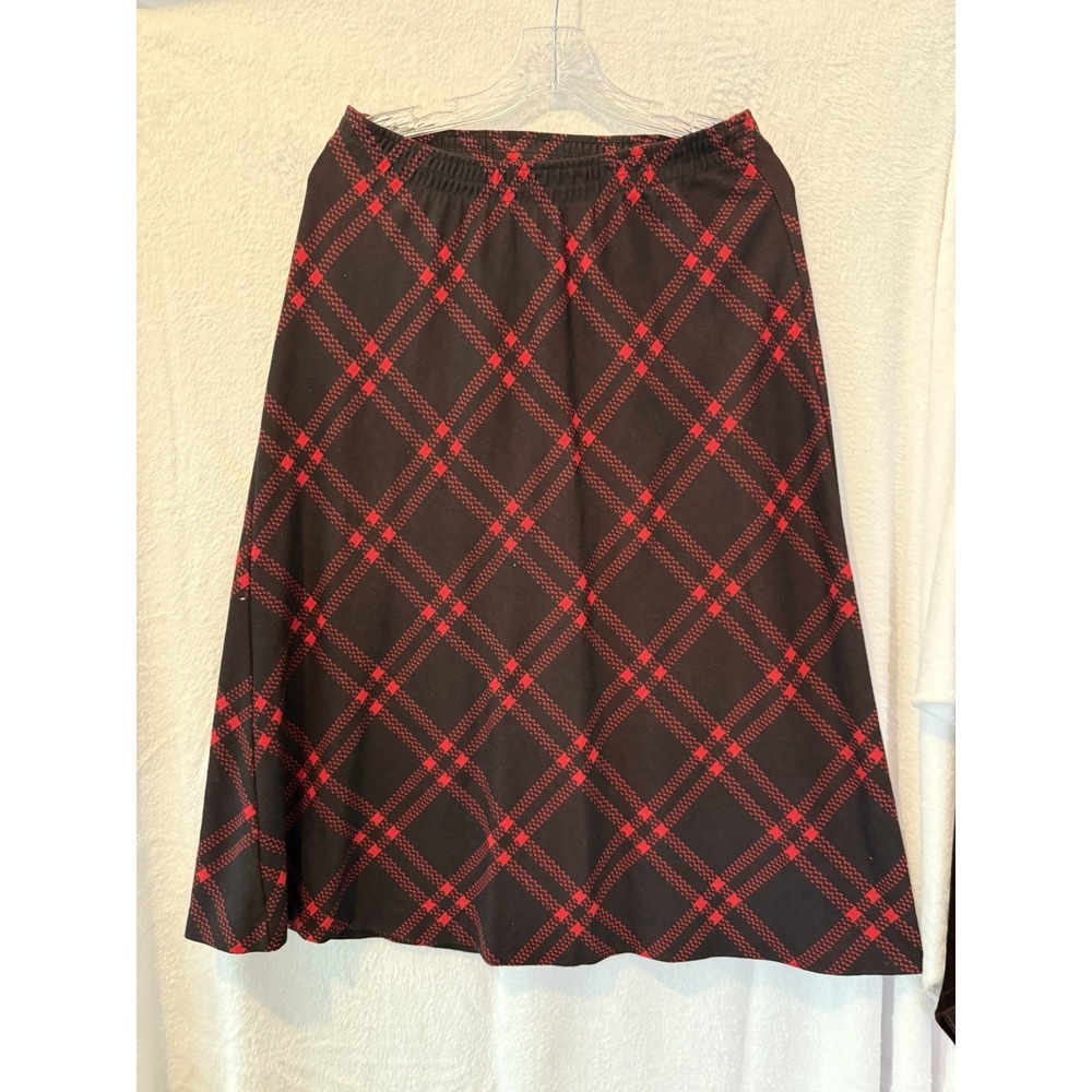 Cathy Daniels Womens Skirt Red Plaid Midi Size M Y2K Dark Academia